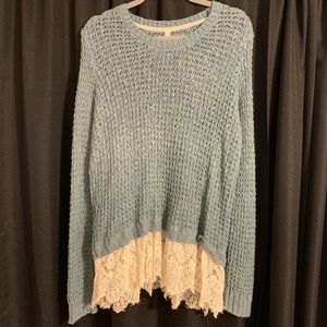 Xhilaration Lace Teal Sweater